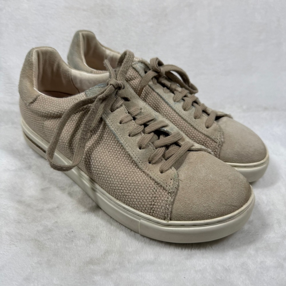 Birkenstock Bend Low Canvas Suede Sneakers Sandcastle Beige Tan 40 L9 M7 1031